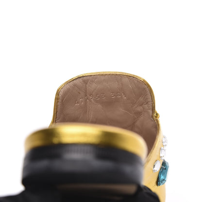 Gucci Metallic Nappa Crystal Womens Princetown Slippers 38.5 Gold 8 of 9