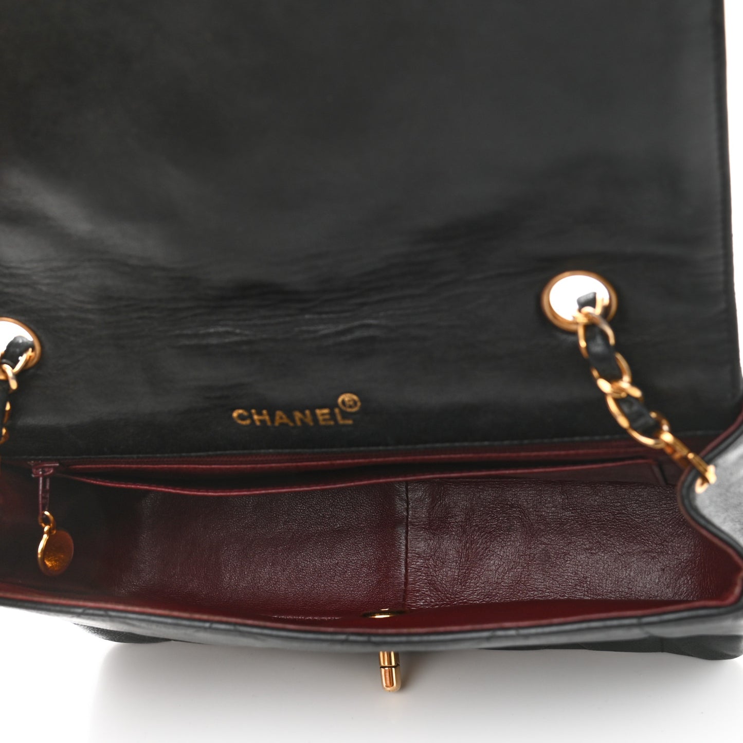 Lambskin Quilted Medium Single Flap Black