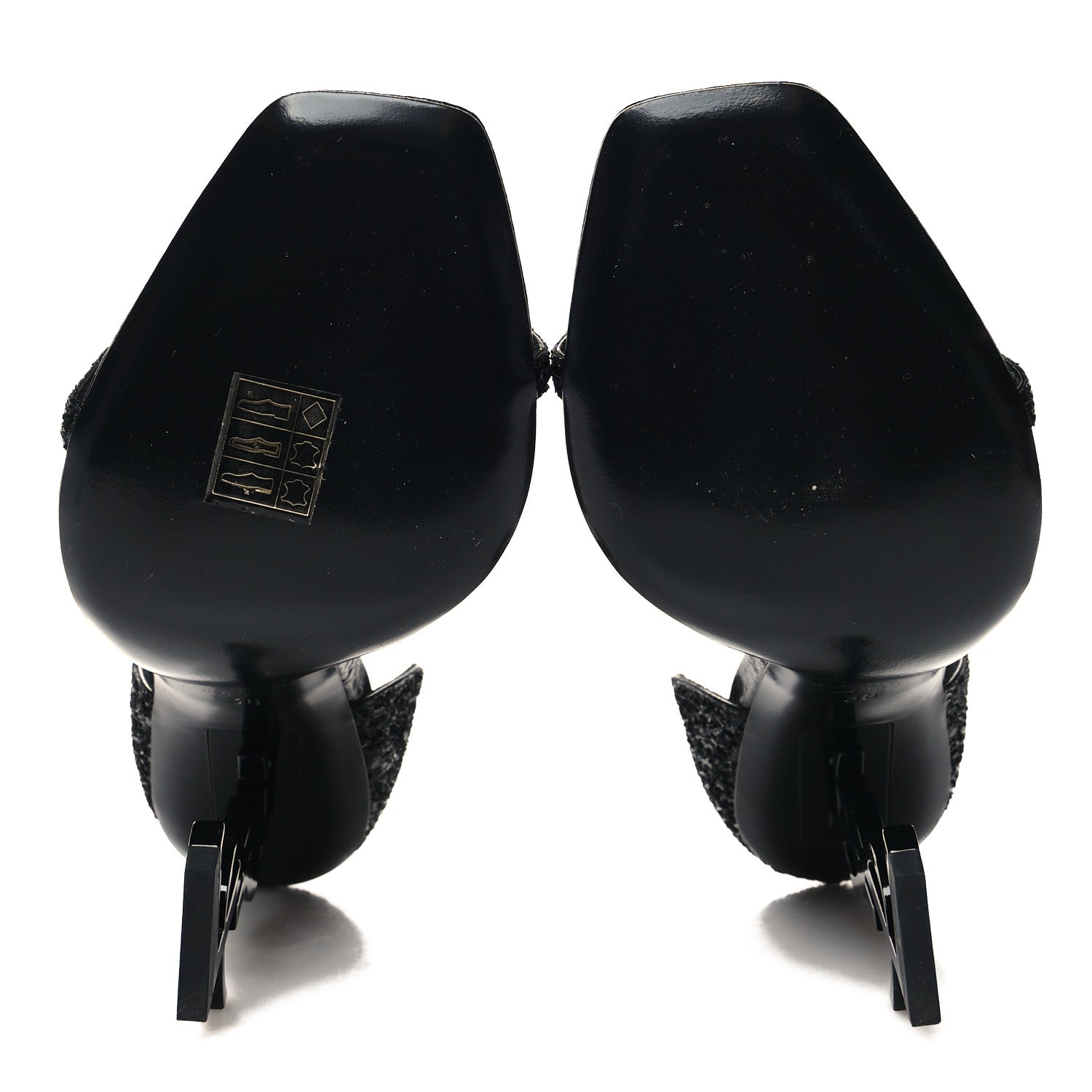 Saint Laurent Glitter Opyum 85 Sandals 38 Black 5 of 8