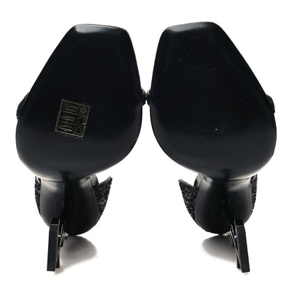 Saint Laurent Glitter Opyum 85 Sandals 38 Black 5 of 8