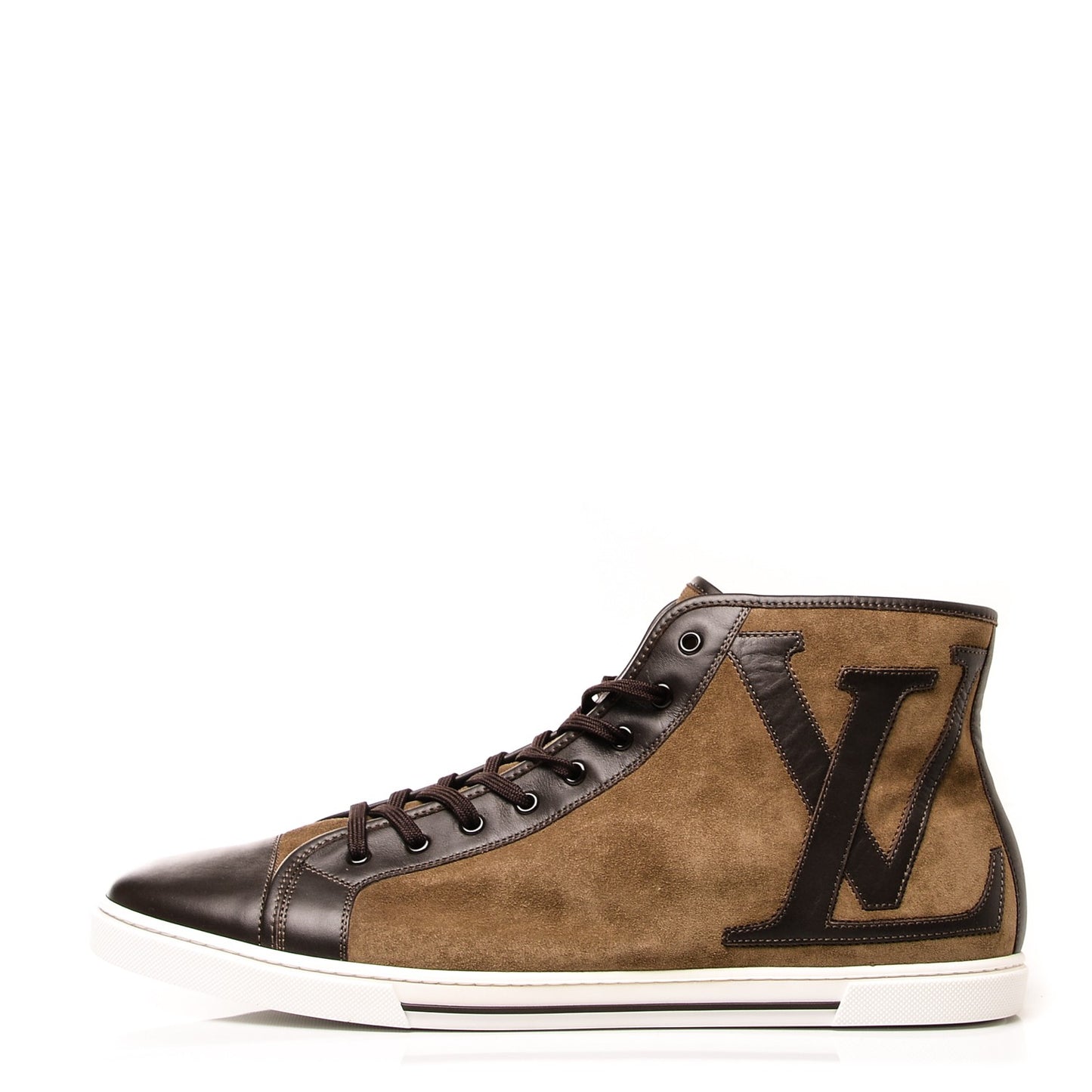 Suede Punchy High Top Sneaker Boots Olive