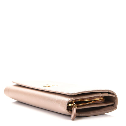 Prada Saffiano Metal Continental Flap Wallet Cammeo 4 of 11