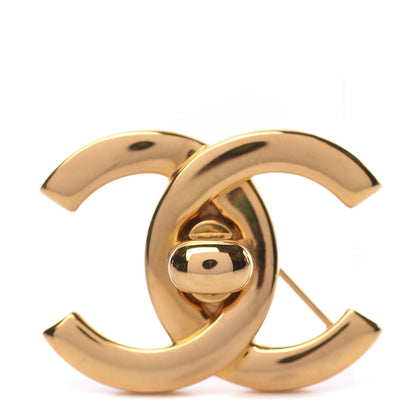 Chanel CC Turn Lock Brooch Gold 1 of 3