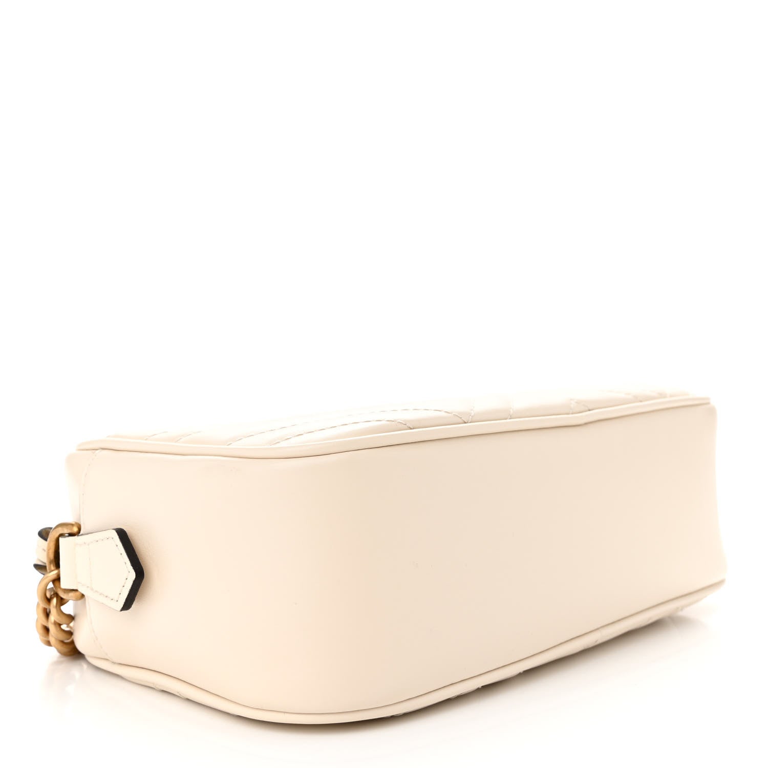 Gucci Calfskin Matelasse Small GG Marmont Chain Shoulder Bag White 4 of 12