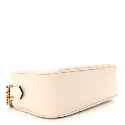 Gucci Calfskin Matelasse Small GG Marmont Chain Shoulder Bag White 4 of 12