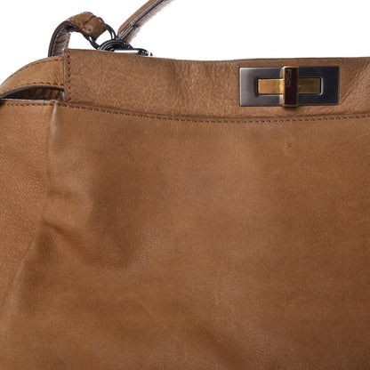 Fendi Nubuck Ayers Large Peekaboo Iconic Satchel Tan 15 of 16