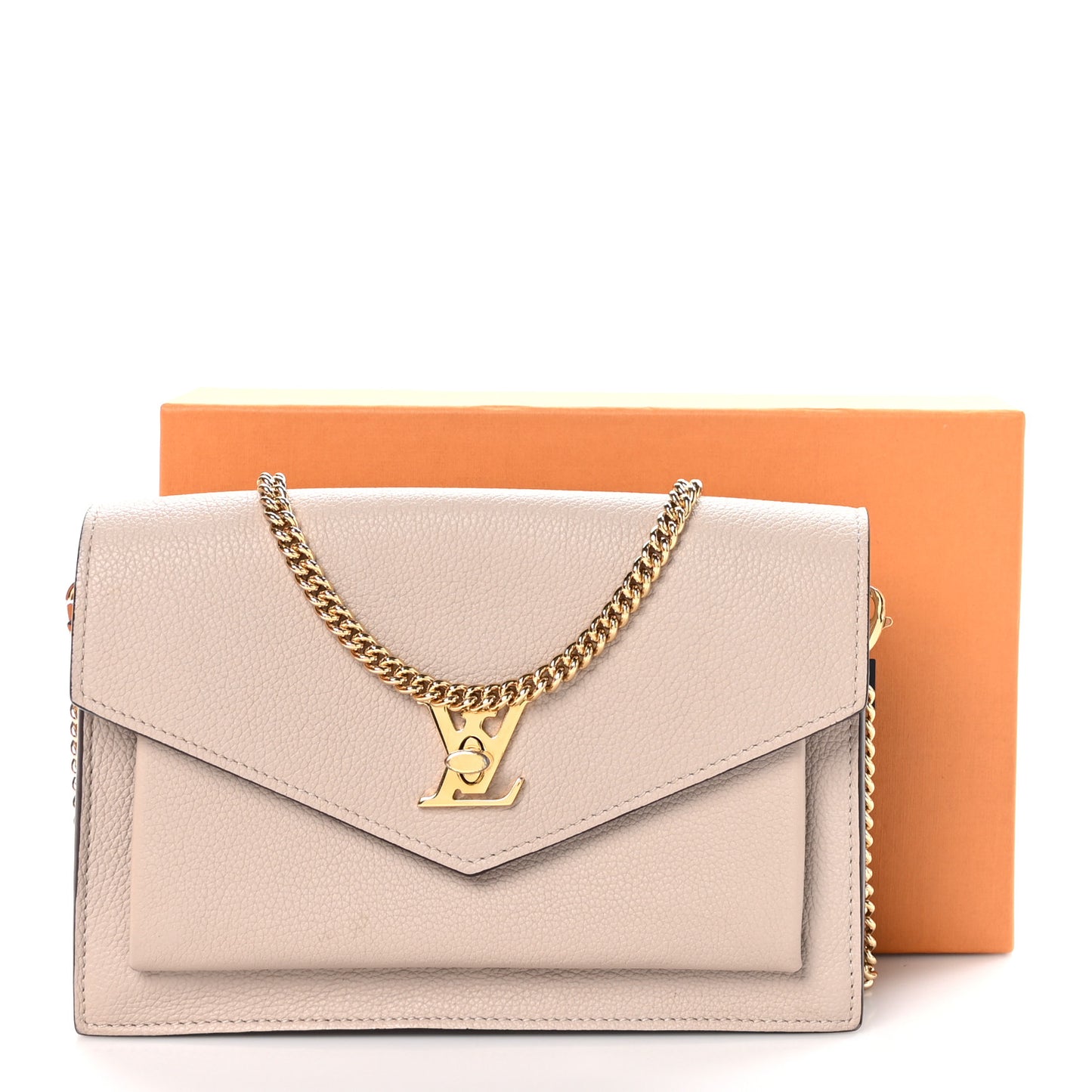 Soft Calfskin My Lockme Chain Pochette Greige