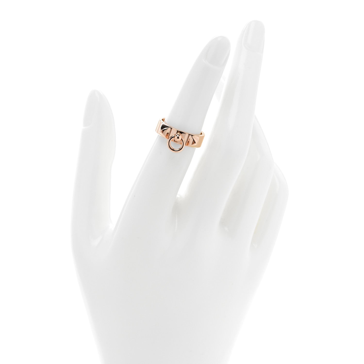 Hermes 18K Rose Gold PM Collier De Chien Ring 51 5.75 2 of 5