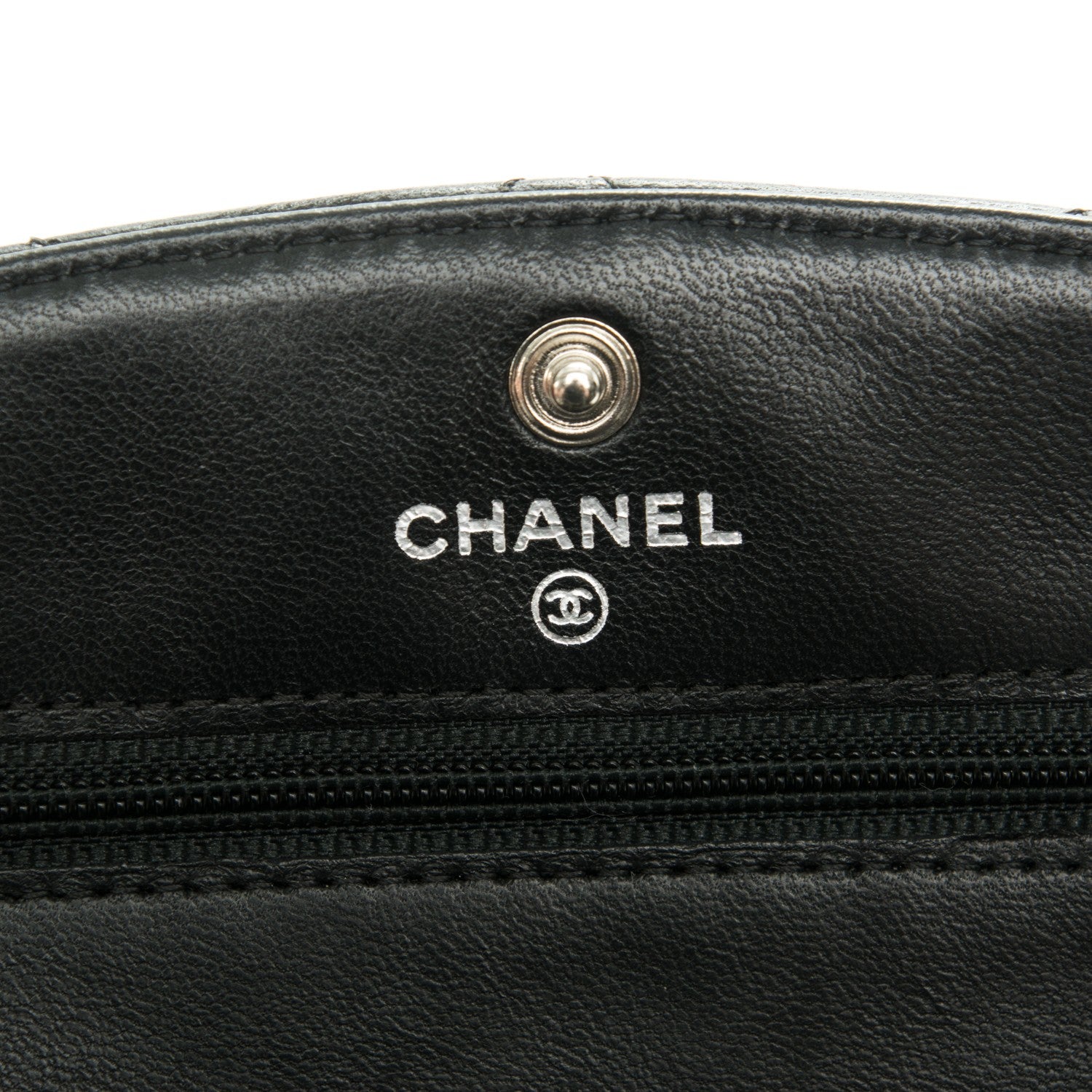 Chanel Lambskin Quilted Wallet On Chain WOC Black 6 of 8