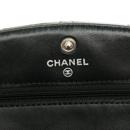 Chanel Lambskin Quilted Wallet On Chain WOC Black 6 of 8