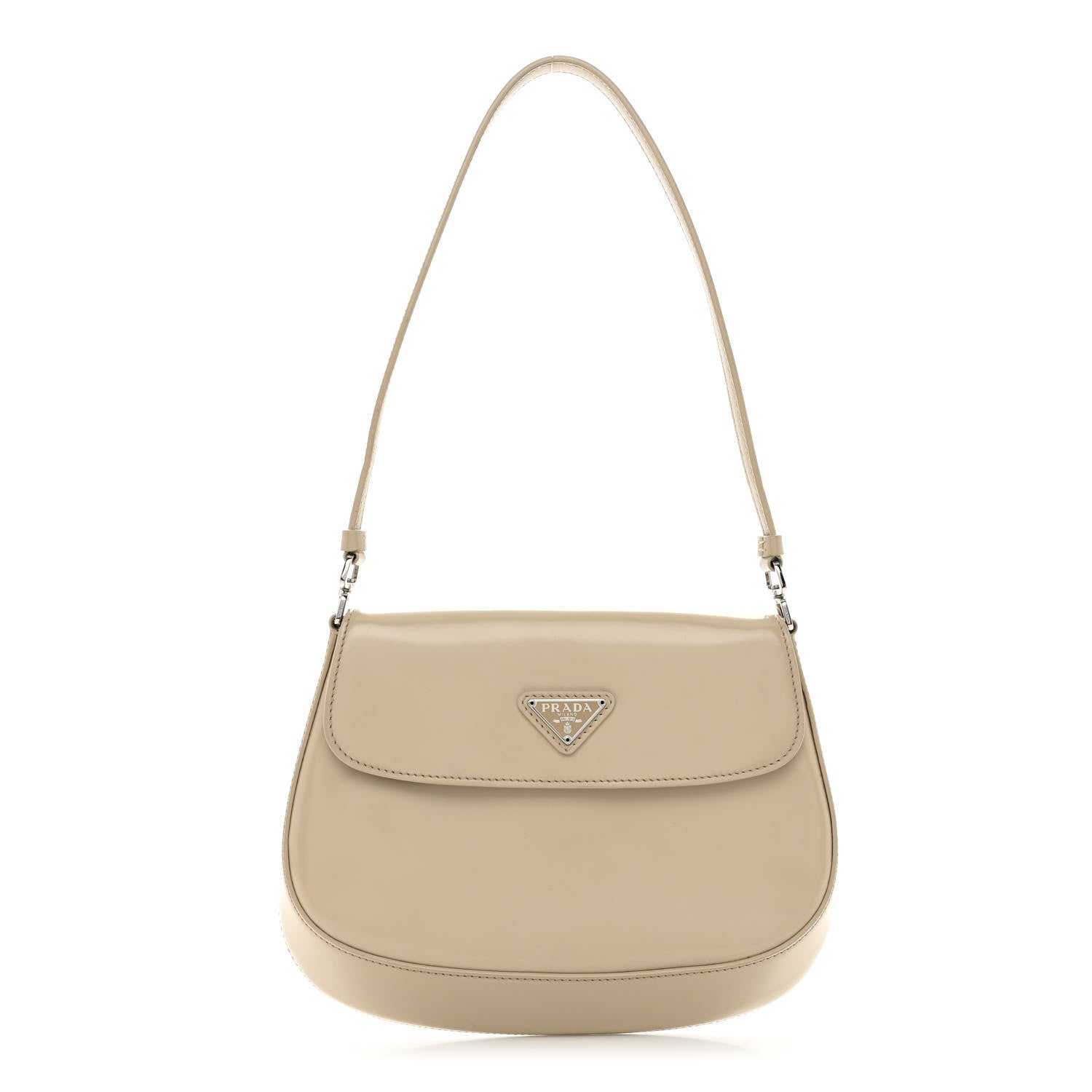 Prada Spazzolato Cleo Flap Shoulder Bag Deserto 1 of 9