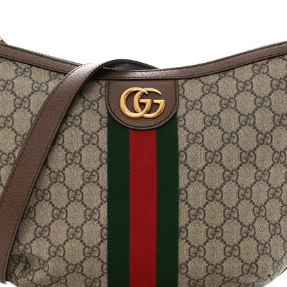 Gucci GG Supreme Monogram Web Small Ophidia Half Moon Hobo Brown 8 of 13