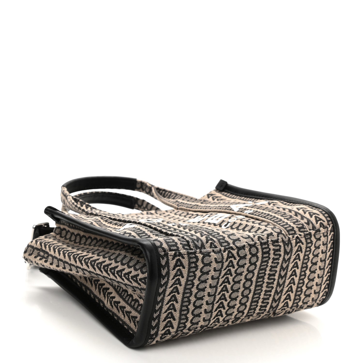 Marc Jacobs Cotton Jacquard Monogram Mini The Traveler Tote Bag Beige Multicolor 4 of 9