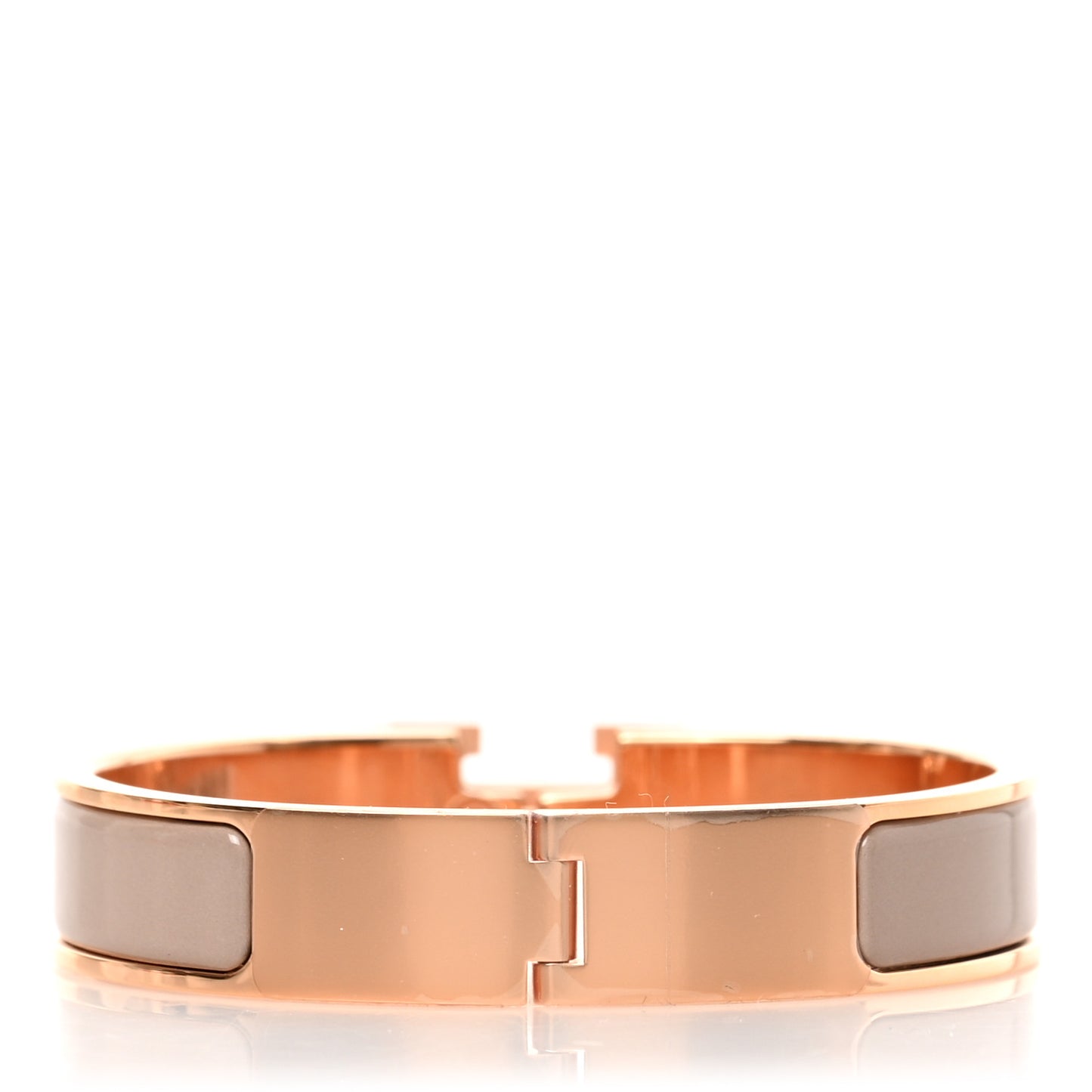 Enamel Narrow Clic Clac H Bracelet PM Marron Glace