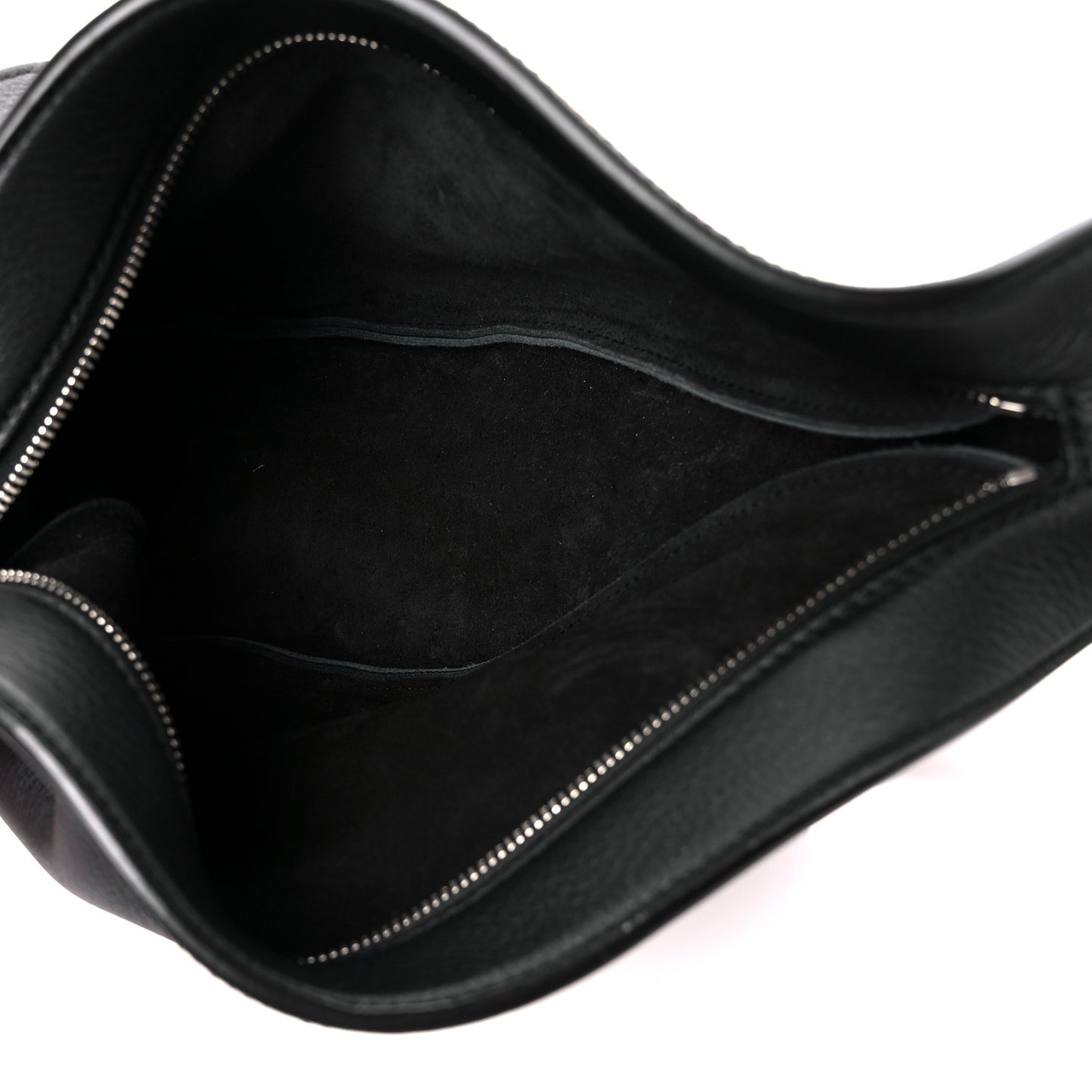 Grained Calfskin Small Slouchy Banana Bag Black