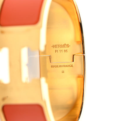Hermes Enamel Wide Clic Clac H Bracelet PM Capucine 4 of 7