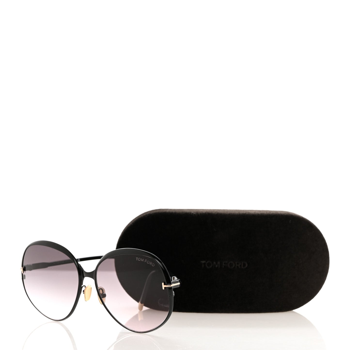 Yvette Round Metal Sunglasses TF913 Black
