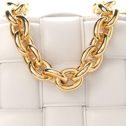 Bottega Veneta Lambskin Maxi Intreccio Padded Chain Cassette Crossbody Bag White 8 of 12