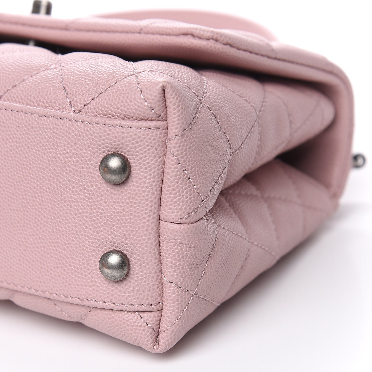 Caviar Quilted Mini Coco Handle Flap Pink