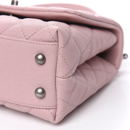 Chanel Caviar Quilted Mini Coco Handle Flap Pink 9 of 10