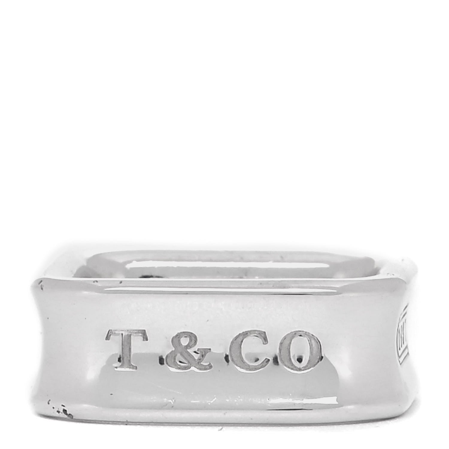 Tiffany Sterling Silver 1837 Square Ring 50 5.5 4 of 5