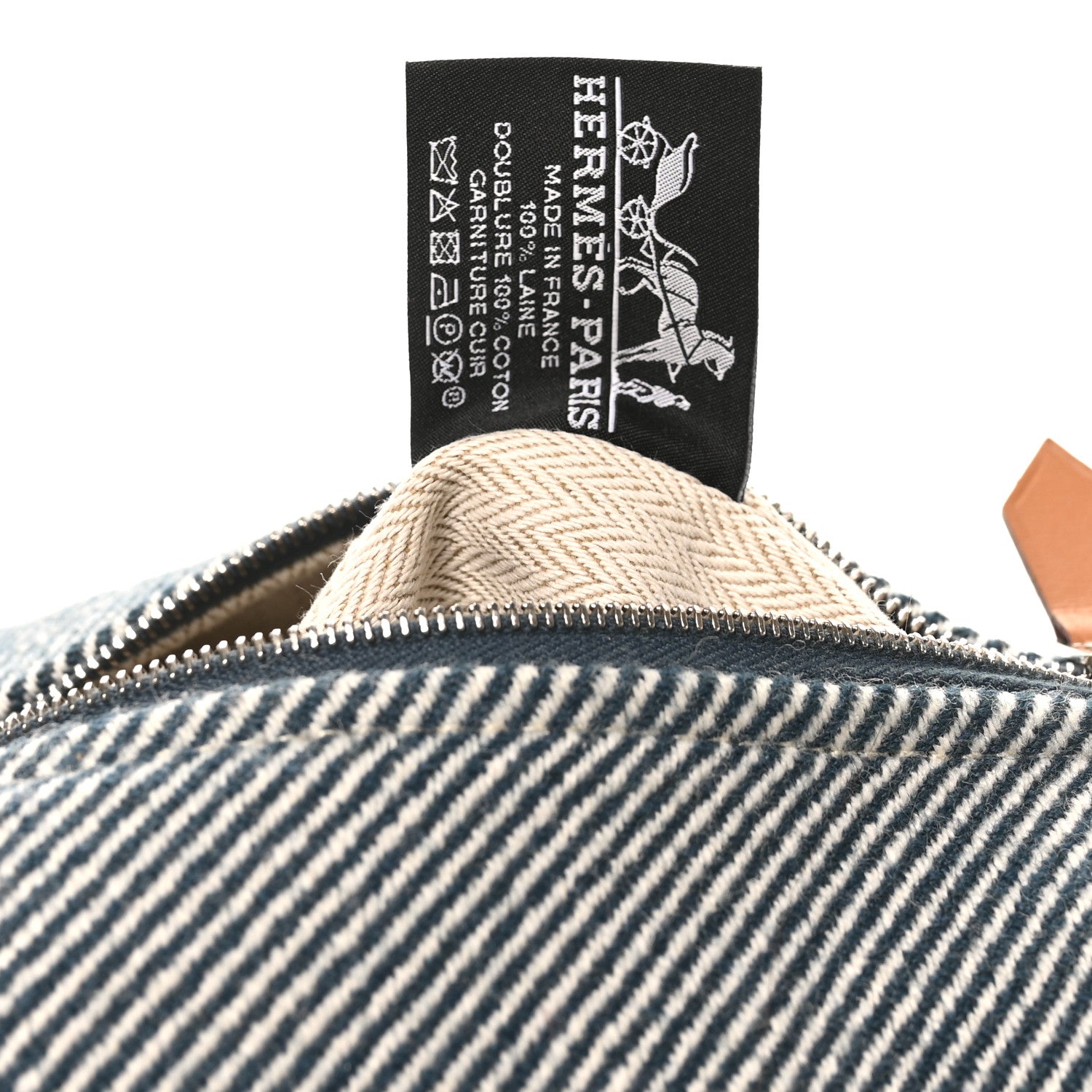 Hermes Wool Small Bride-A-Brac H Natte Pouch Bleu Abysse 6 of 7