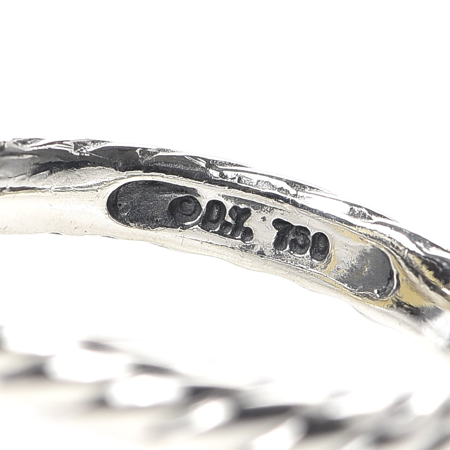 David Yurman Sterling Silver 18K Yellow Gold Quatrefoil Ring 52 6 6 of 6