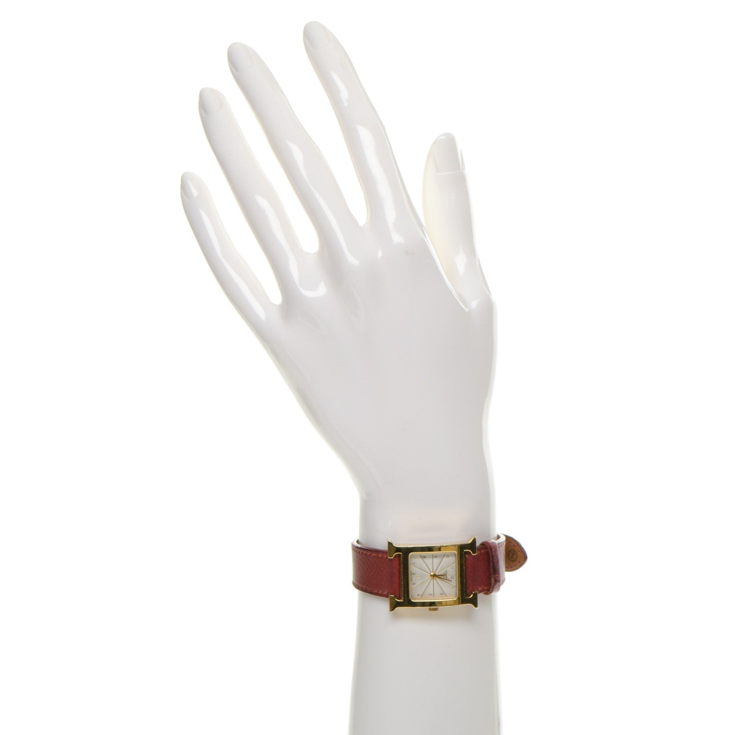 Hermes Stainless Steel Courchevel 21mm Heure H Hour Watch Rouge H 2 of 8