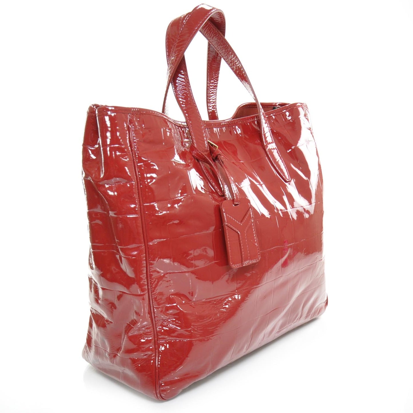 Patent Croc Raspail Tote Red