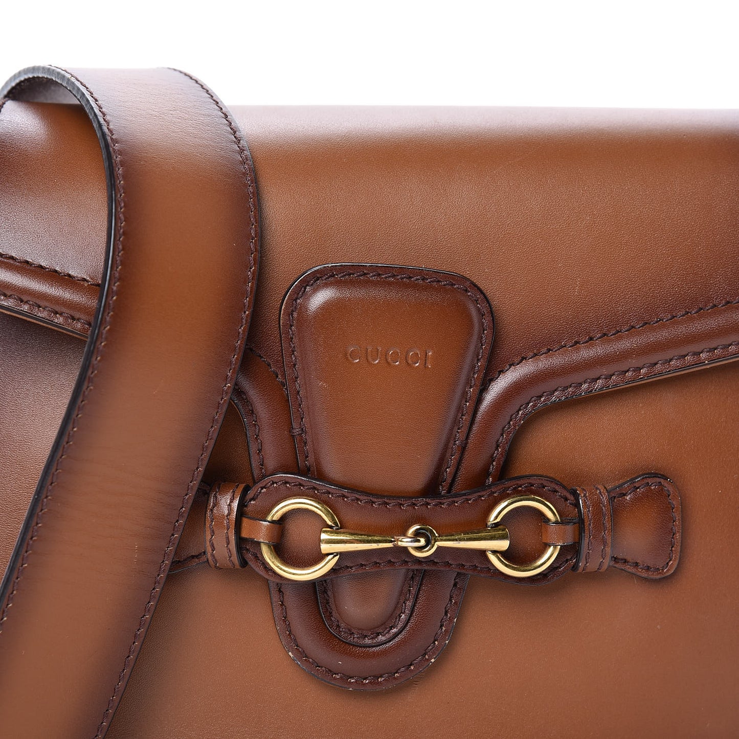 Calfskin Medium Lady Web Shoulder Bag Cuir