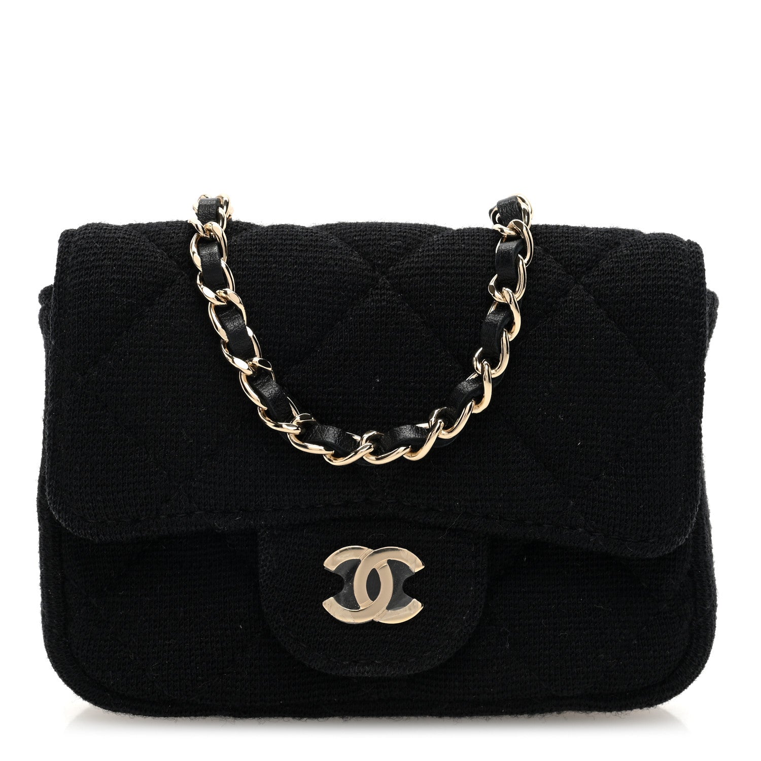 Chanel Jersey Quilted Belt Bag Black 1 of 11