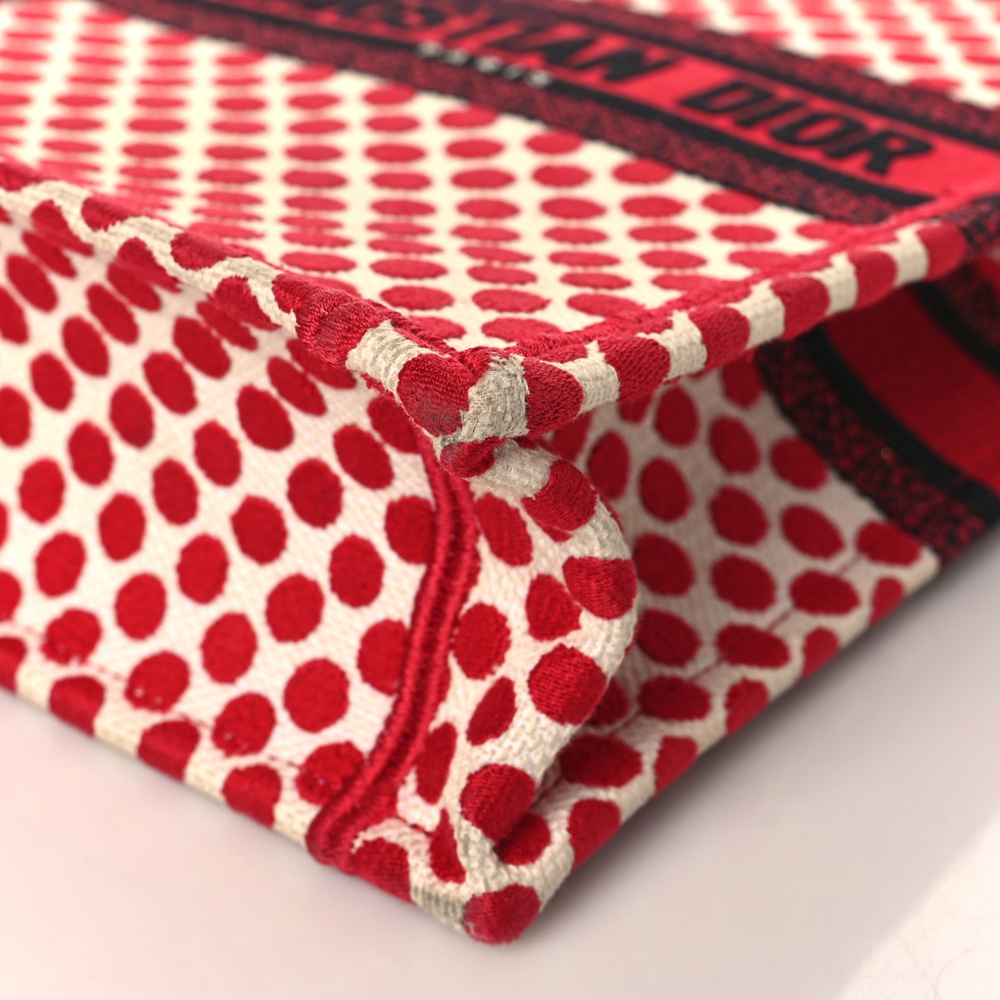Canvas DiorAmour Dots Vertical Book Tote Red