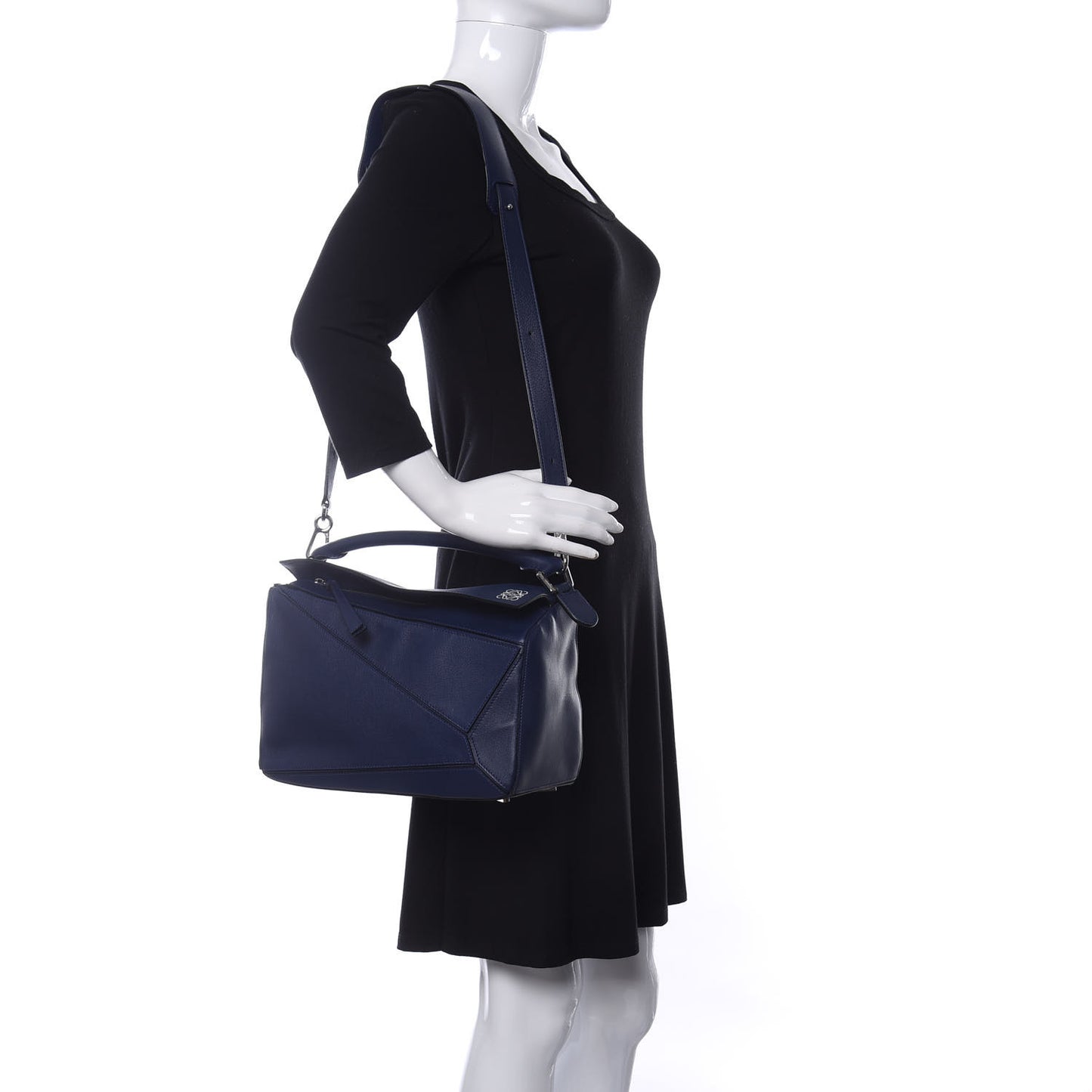 Calfskin Medium Puzzle Bag Marine