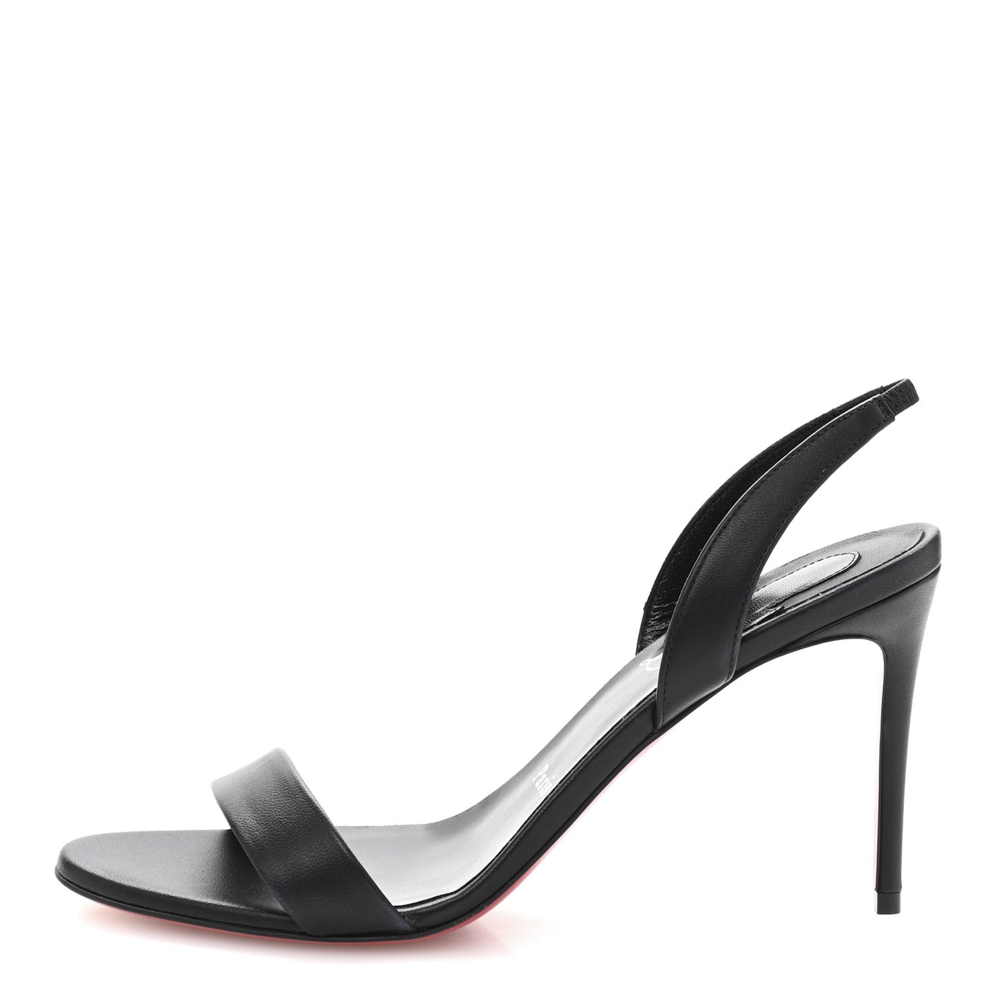 Calfskin O Marylin 85 Slingback Sandal Heels 39 Black
