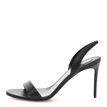 Christian Louboutin Calfskin O Marylin 85 Slingback Sandal Heels 39 Black 1 of 9