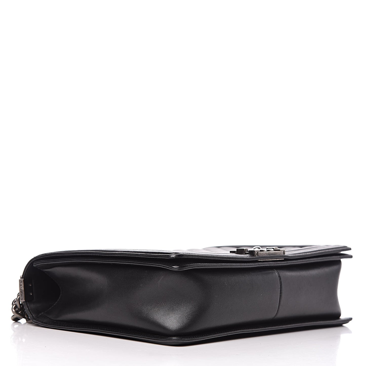 Lambskin Quilted Large Boy Flap Black