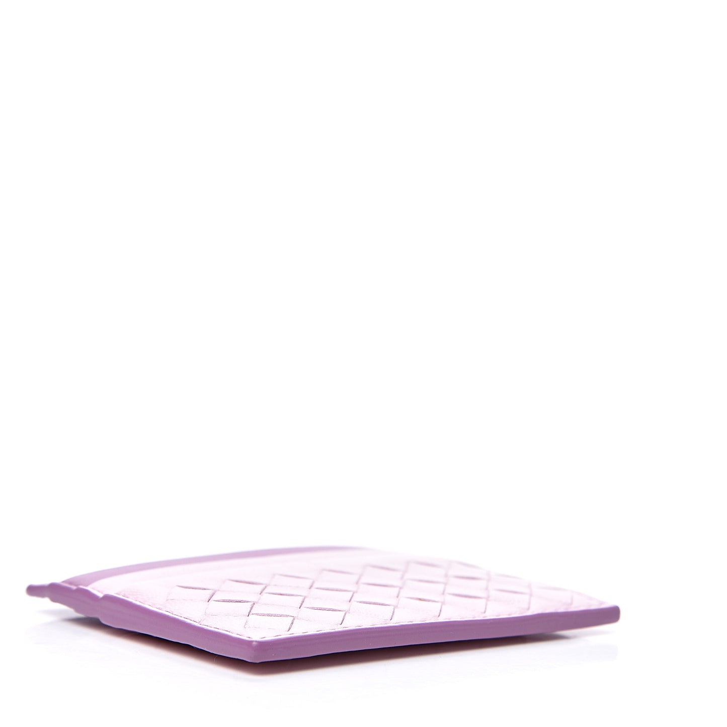 Nappa Intrecciato Woven Card Holder Pink Purple