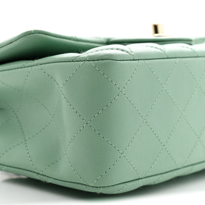 Chanel Lambskin Quilted Mini Rectangular Flap Light Green 9 of 13