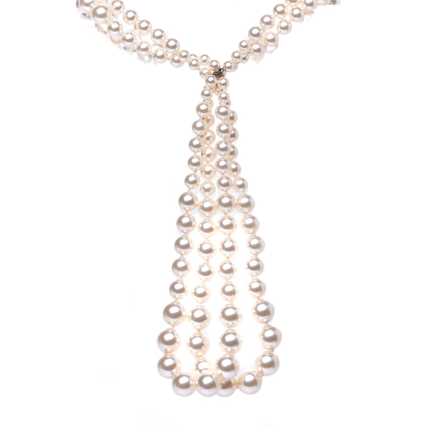 Pearl Multi Strand CC Necklace Gold