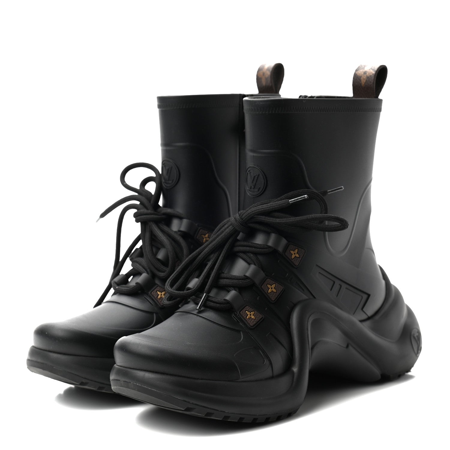 Louis Vuitton Mat Rubber Monogram LV Archlight Sneaker Boots 37 Black 2 of 7