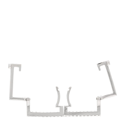 Roberto Coin 18K White Gold Diamond Classic Square Hoop Earrings 3 of 4