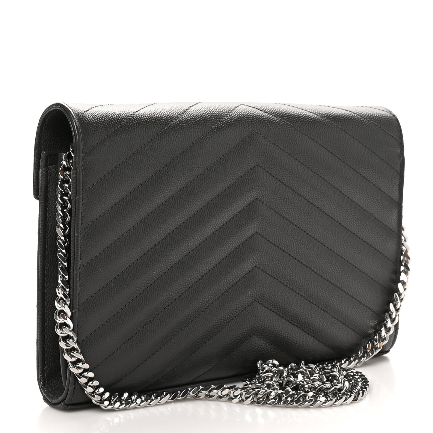 Grain De Poudre Matelasse Chevron Monogram Chain Wallet Storm