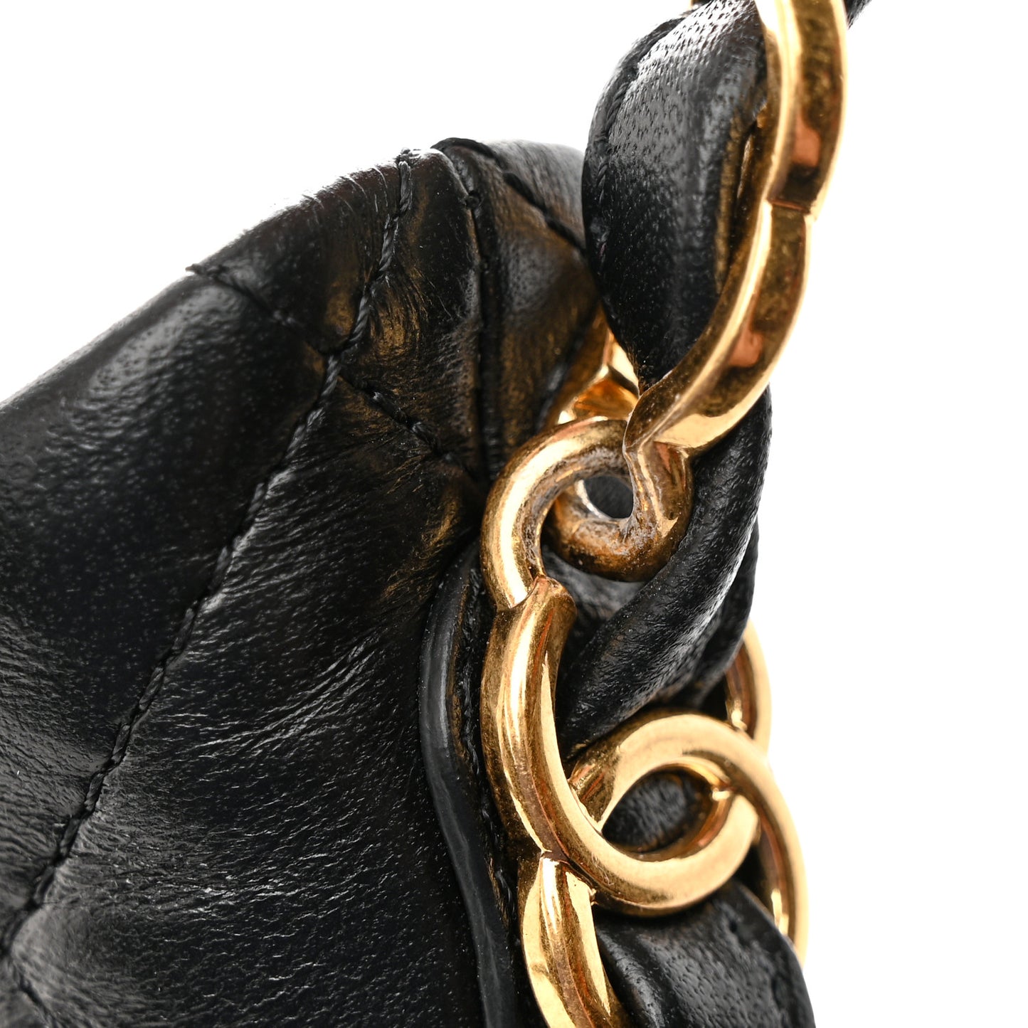 Lambskin Quilted Hobo Black