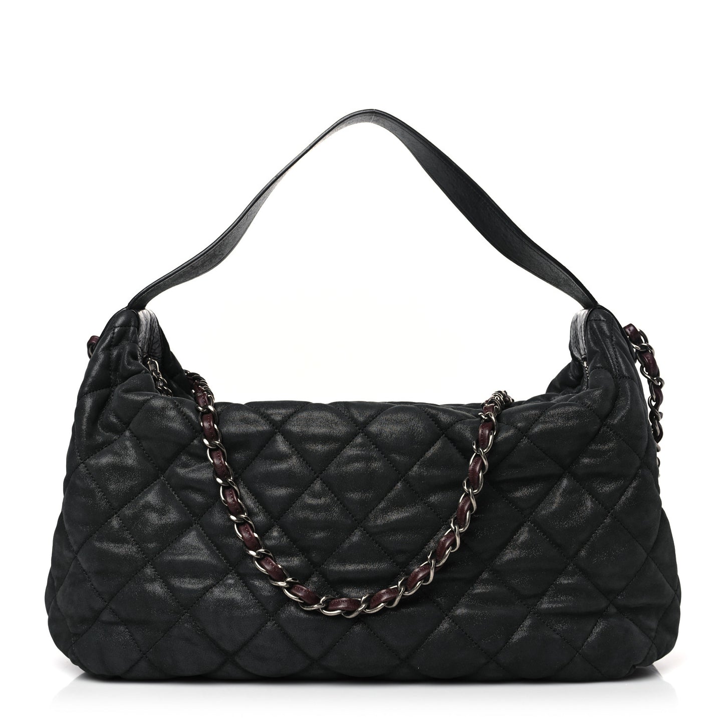 Iridescent Calfskin Quilted Coco Daily Black
