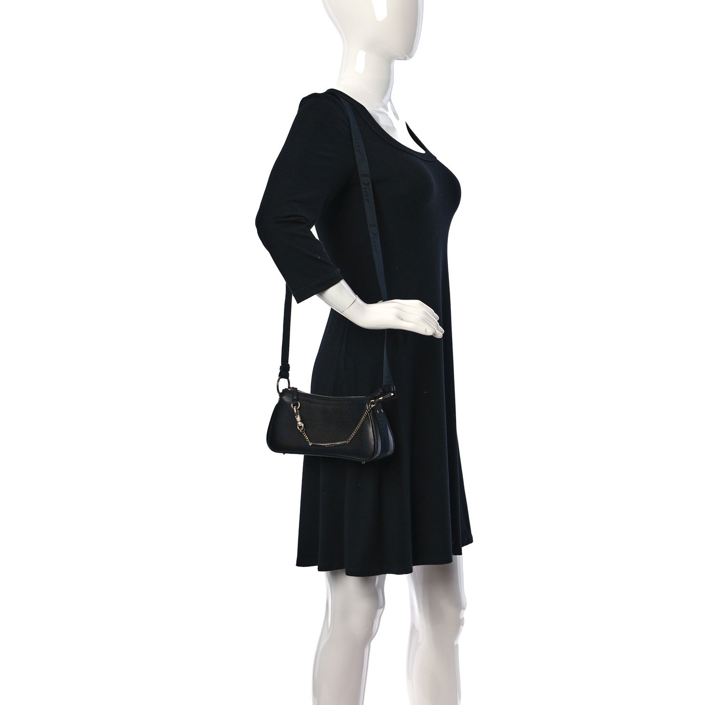 Silk Jersey Crystal Hardcore Shoulder Bag Black
