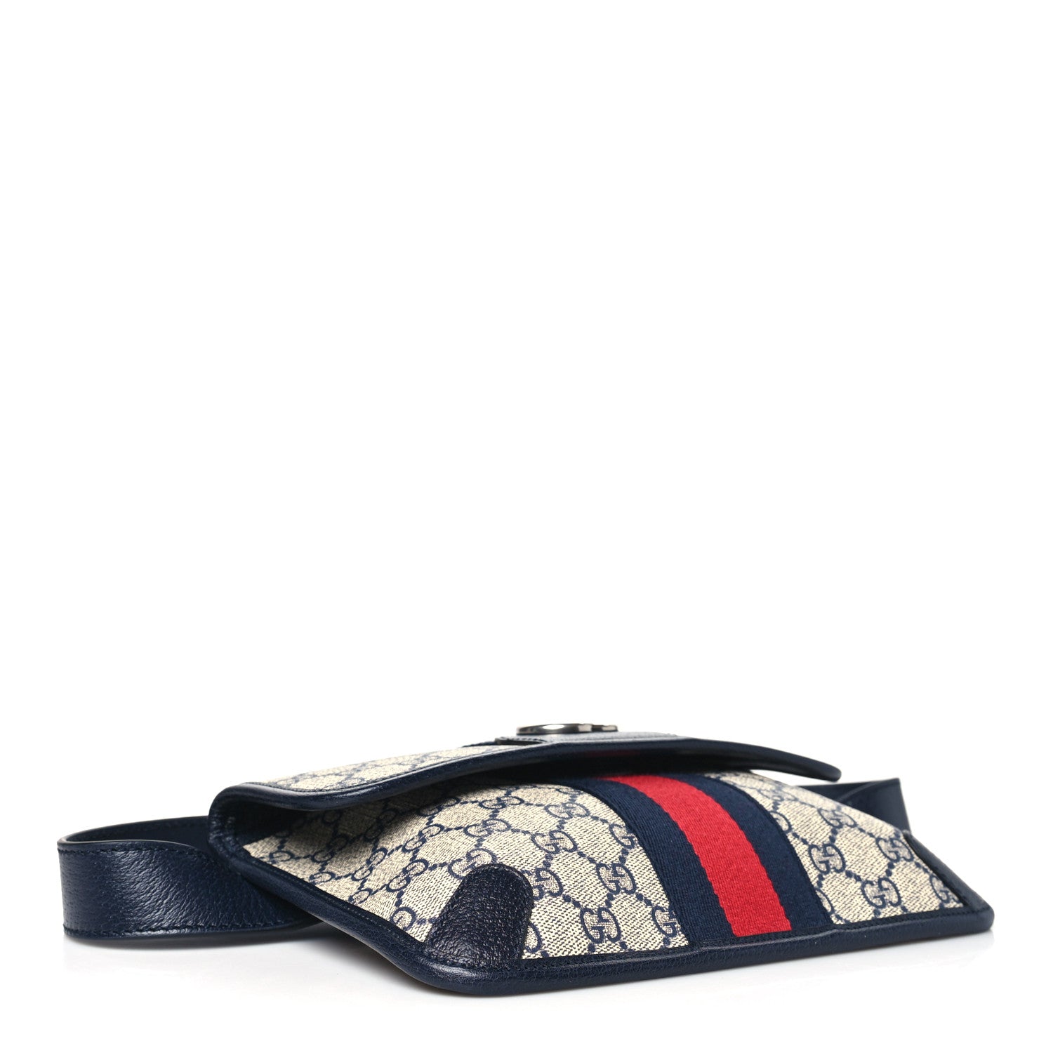 Gucci GG Supreme Monogram Web Small Ophidia Belt Bag 90 36 Beige Navy 4 of 10