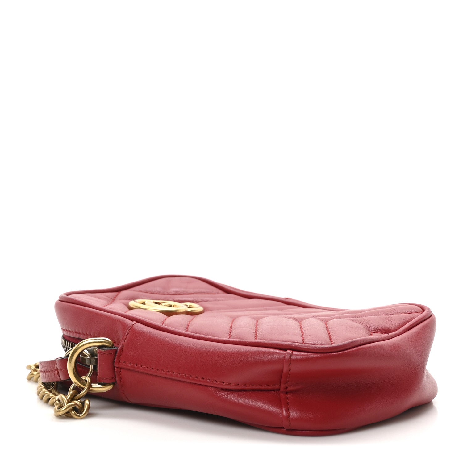 Gucci Calfskin Matelasse Mini GG Marmont Crossbody Bag Hibiscus Red 6 of 17