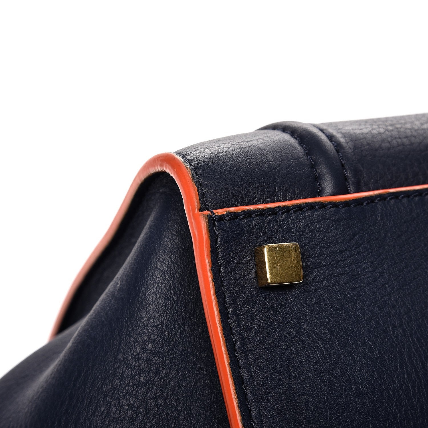 Celine Supple Calfskin Large Phantom Luggage Navy Blue Orange 12 of 13
