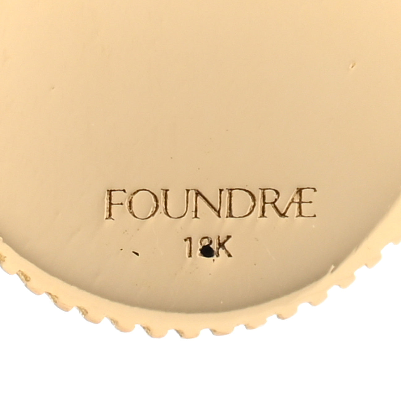 Foundrae 18K Yellow Gold Diamond Internal Compass Miniature Crest Pave Oval Push Gate Charm 4 of 4