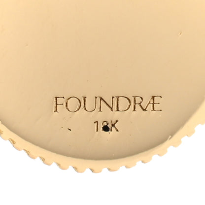 Foundrae 18K Yellow Gold Diamond Internal Compass Miniature Crest Pave Oval Push Gate Charm 4 of 4